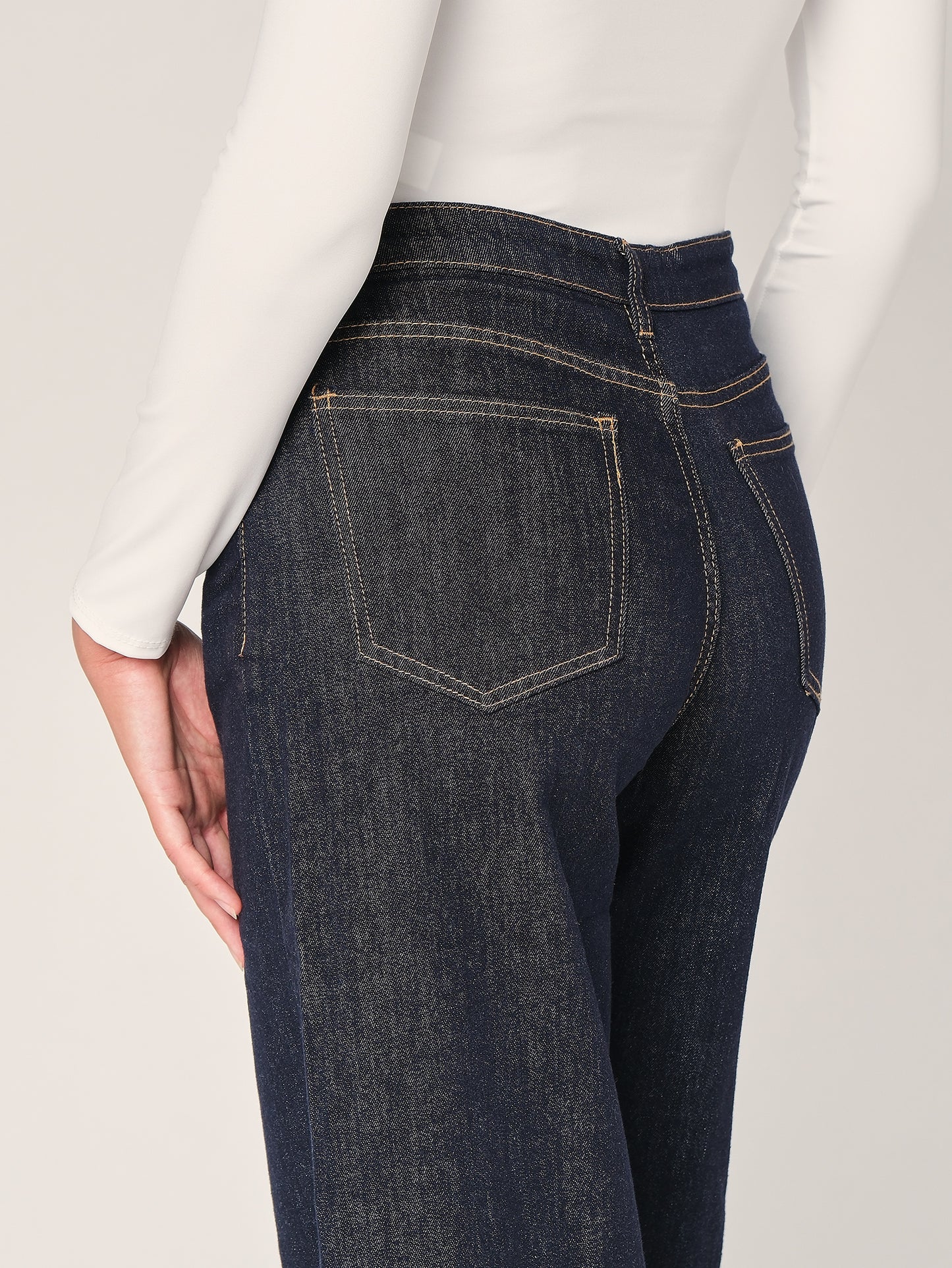 Jeans palazzo con risvolto