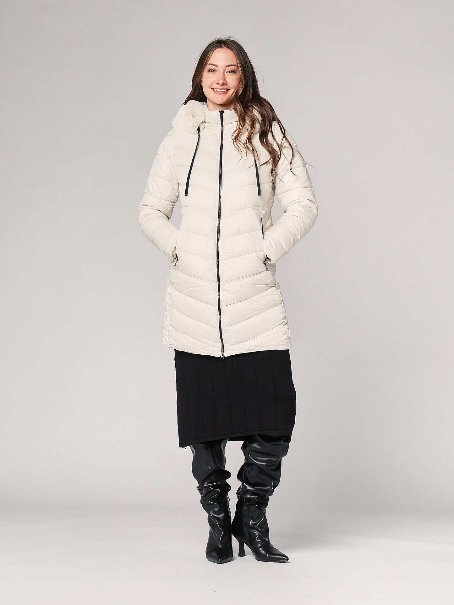 Piumino con cappuccio