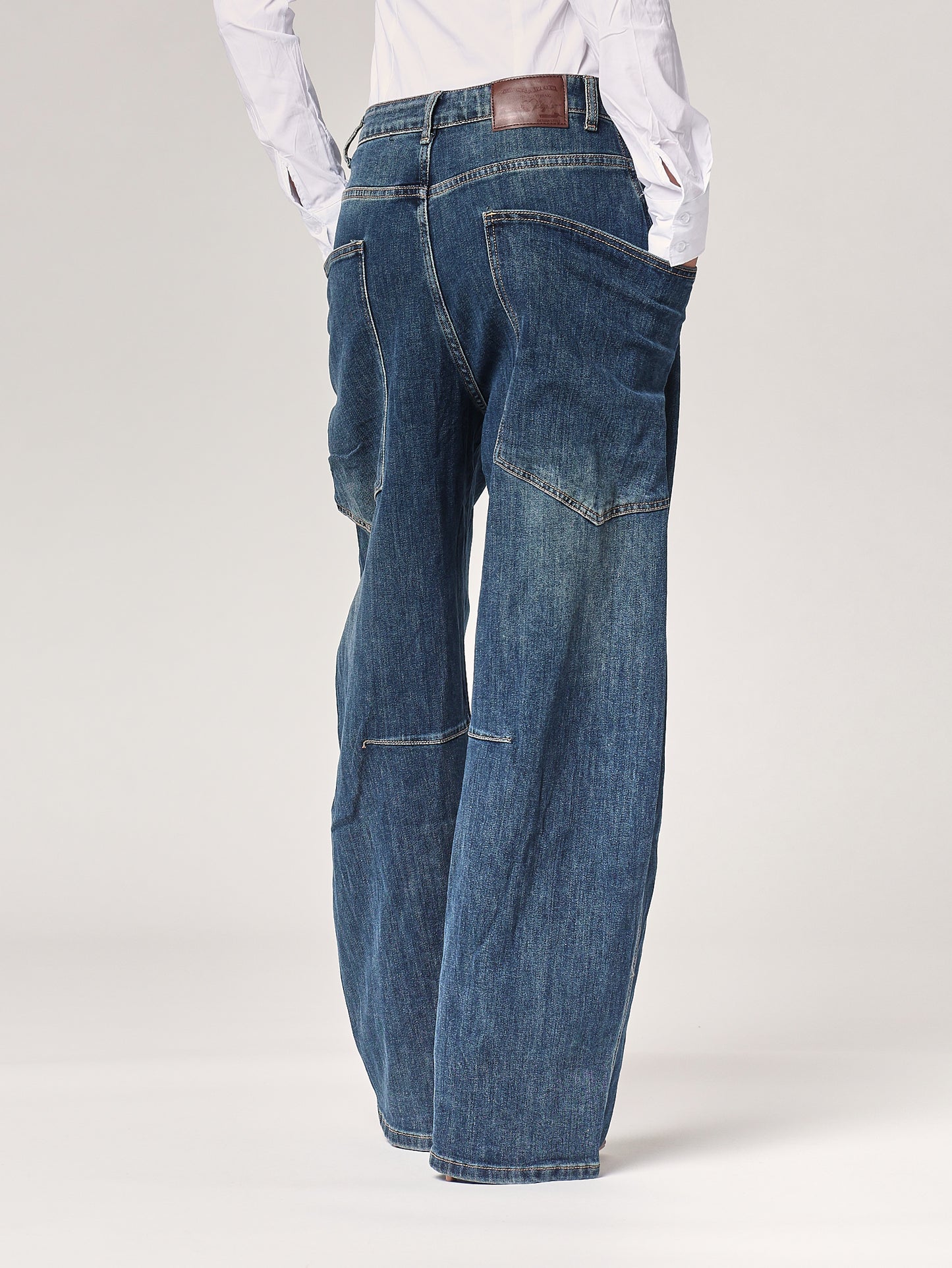 Jeans gamba larga cargo