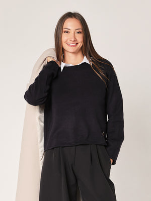 Maglia girocollo cropped
