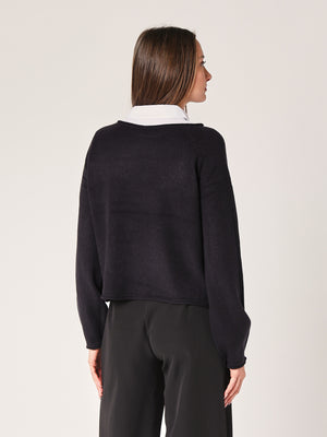Maglia girocollo cropped