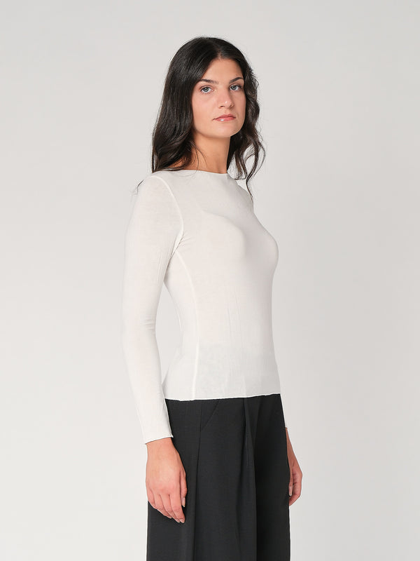 Maglia collo barchetta