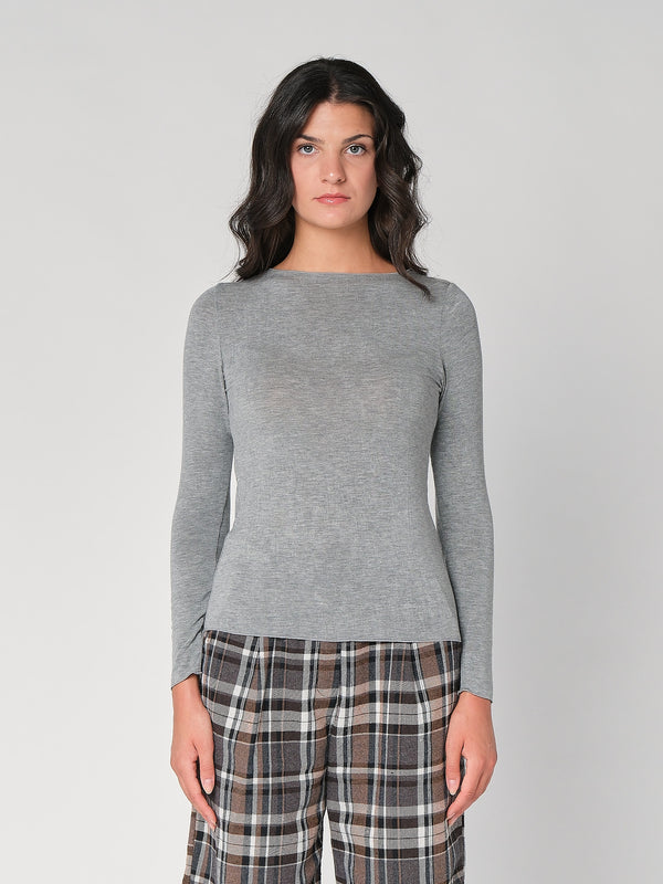 Maglia collo barchetta