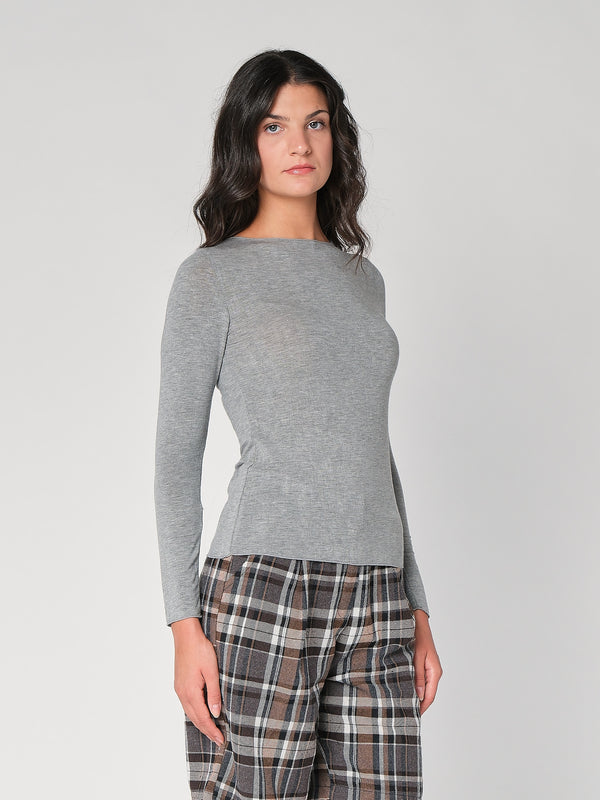 Maglia collo barchetta