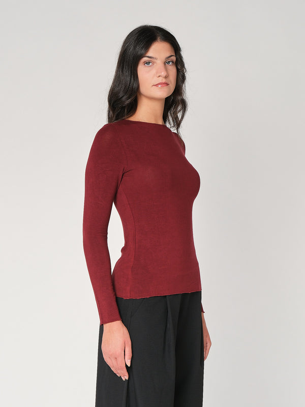 Maglia collo barchetta