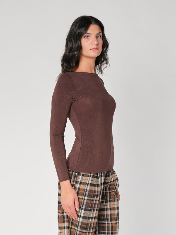 Maglia collo barchetta