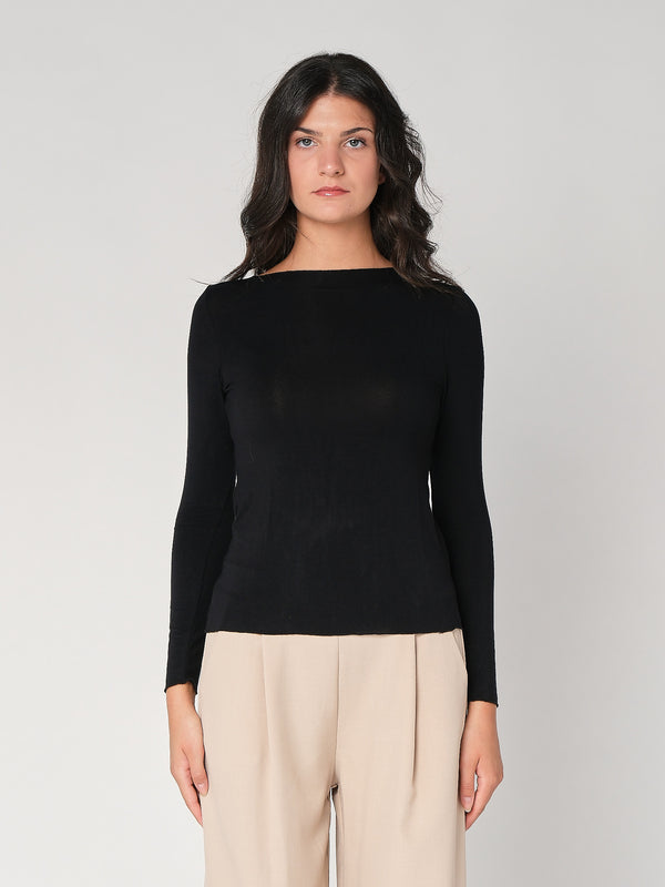 Maglia collo barchetta