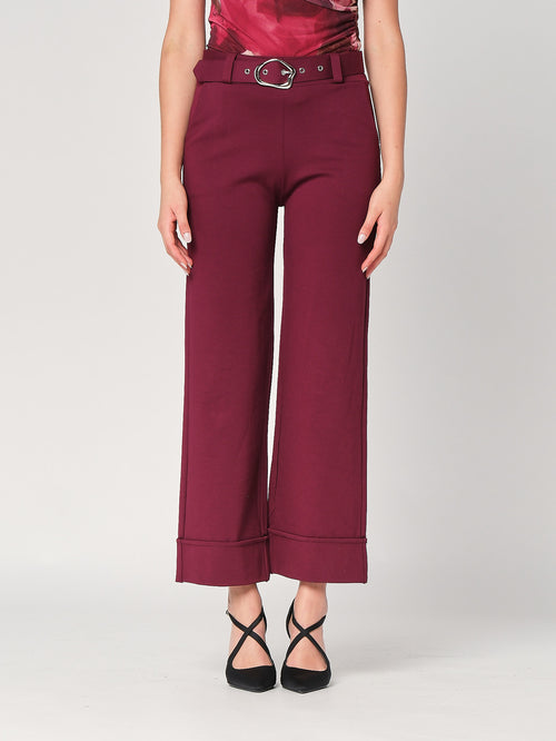 Pantalone palazzo con risvolto