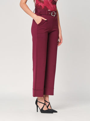 Pantalone palazzo con risvolto