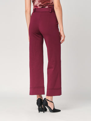 Pantalone palazzo con risvolto