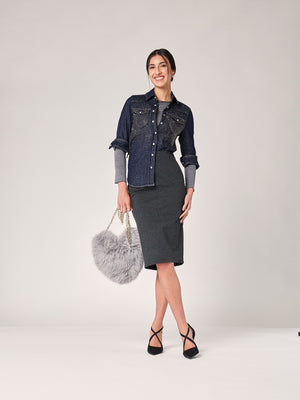 Camicia jeans con strass