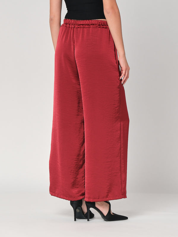 Pantalone in raso palazzo