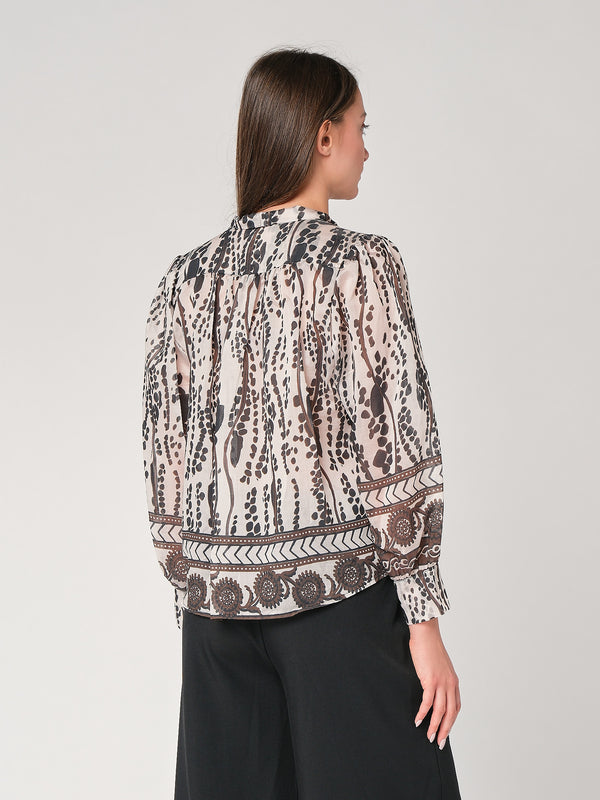 Camicia in fantasia con fiocco