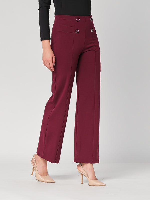 Pantalone palazzo con bottoni