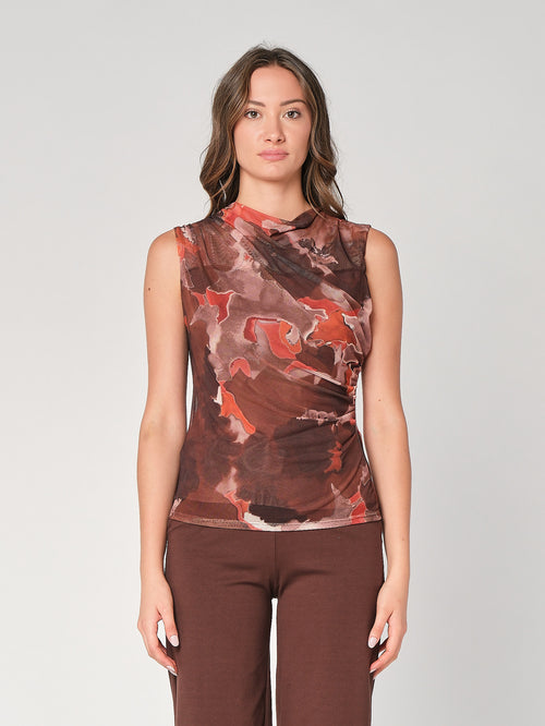 Oberteil aus gemustertem Netzgewebe