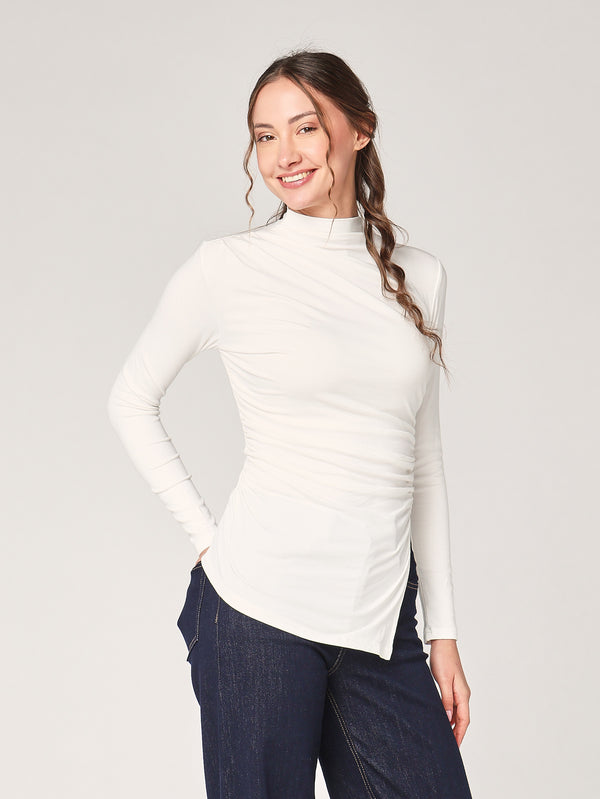 Maglia arricciata con punte