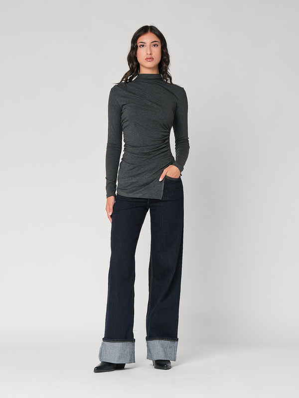 Maglia arricciata con punte
