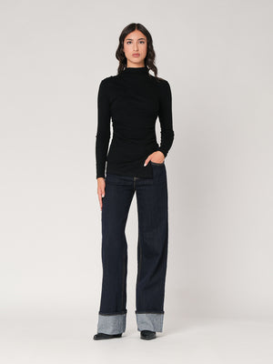 Maglia arricciata con punte