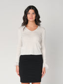 Maglia V con tulle