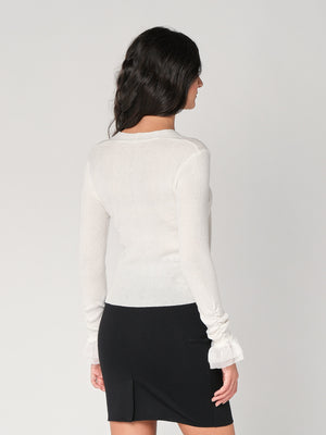 Maglia V con tulle