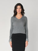 Maglia V con tulle