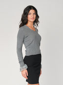 Maglia V con tulle