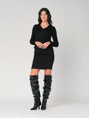 Maglia V con tulle