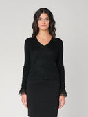 Maglia V con tulle