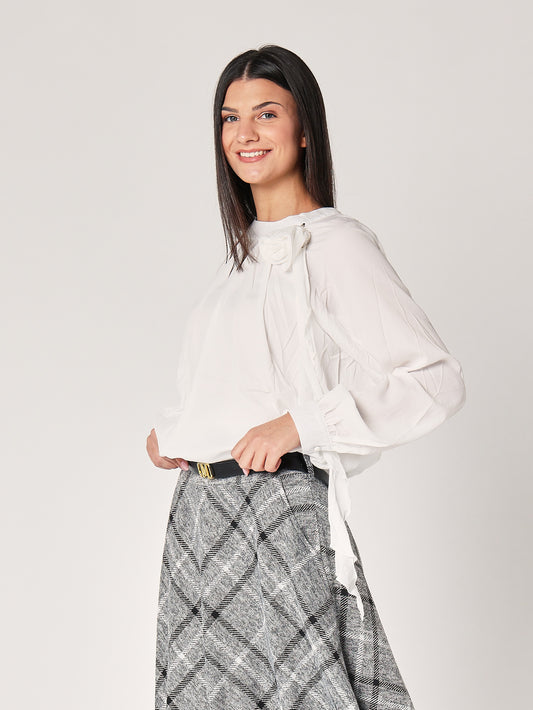 Maglia a palloncino con dettaglio a rosa