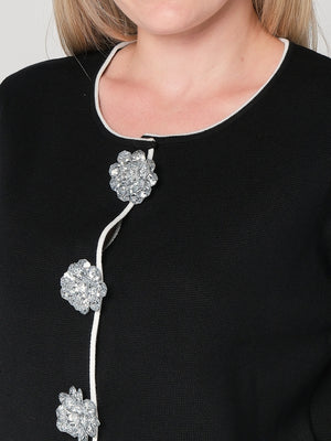 Giacca maglia con spille rosa