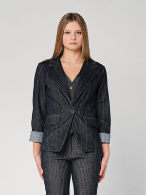 Giacca in chambray a righe