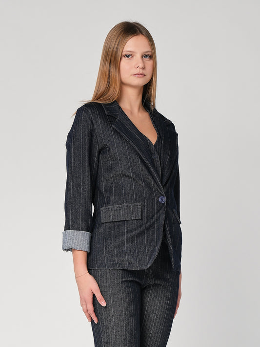 Giacca in chambray a righe