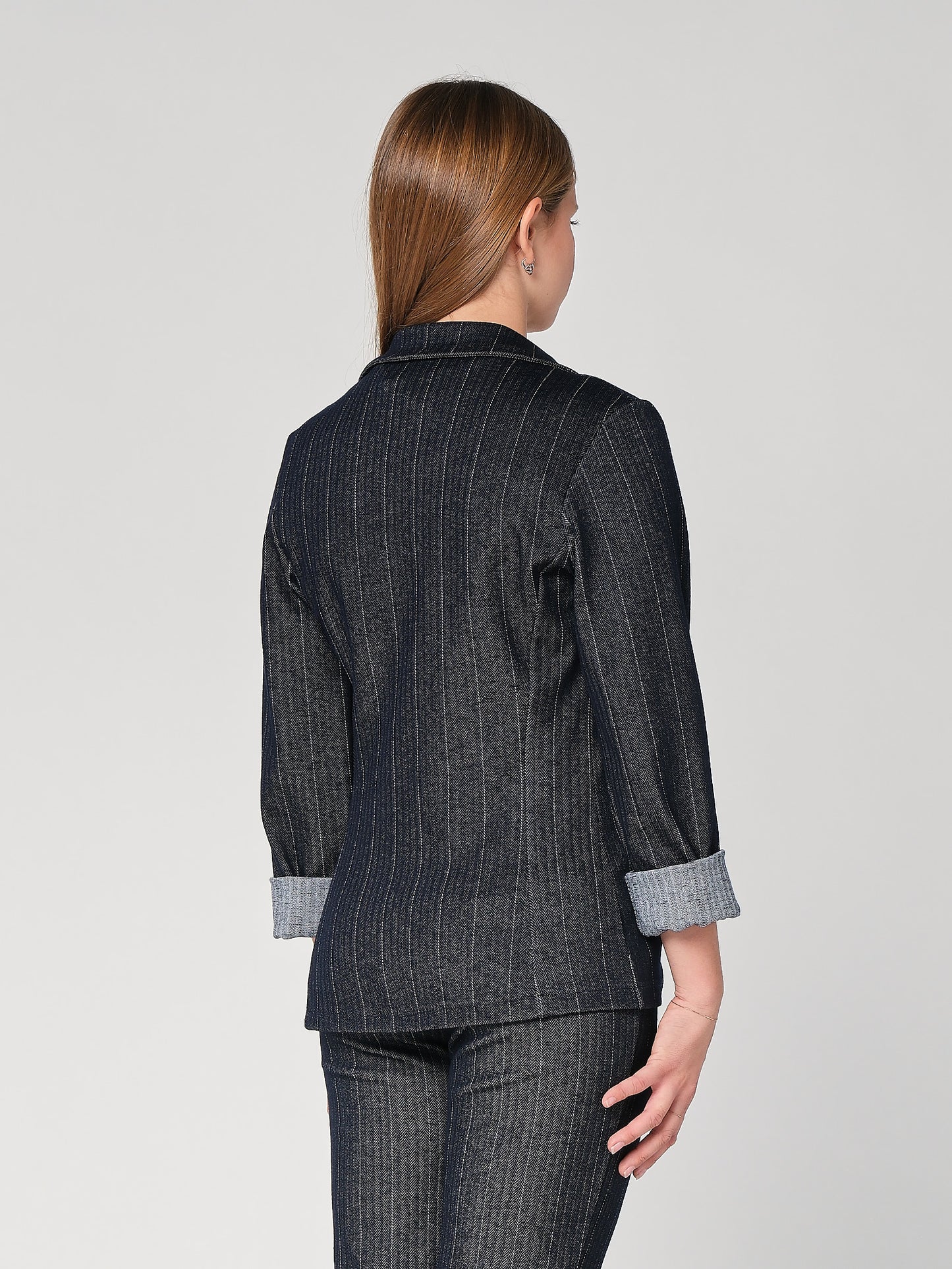 Gestreifte Chambray-Jacke