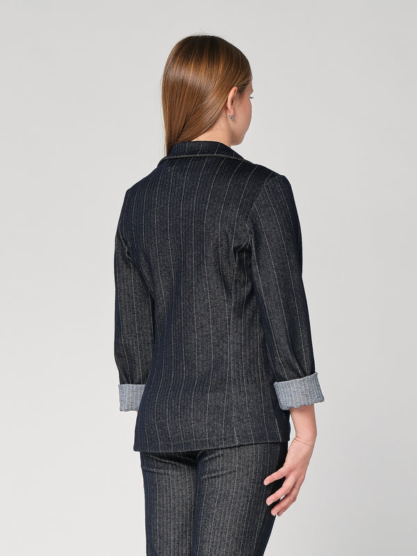 Giacca in chambray a righe