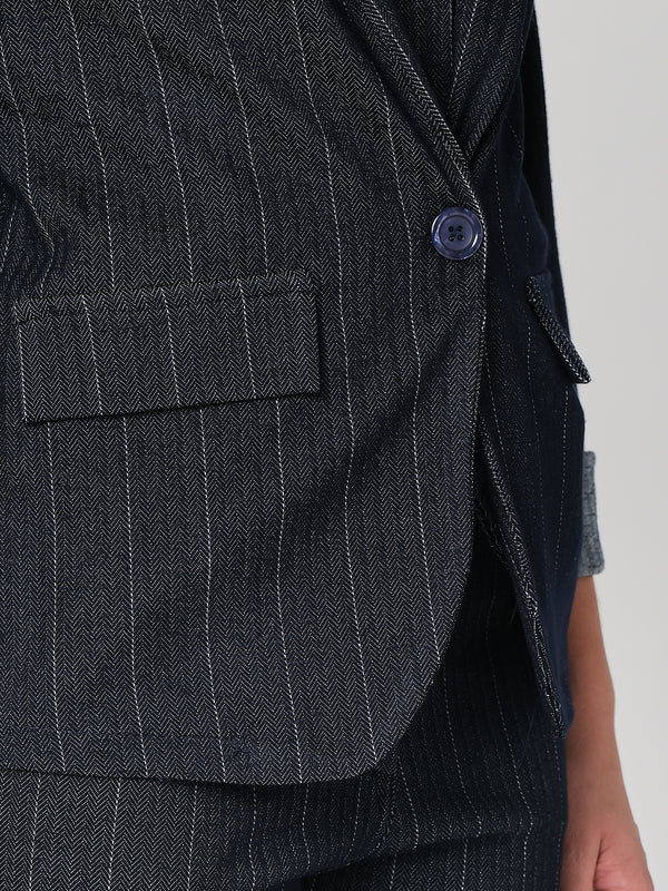 Giacca in chambray a righe