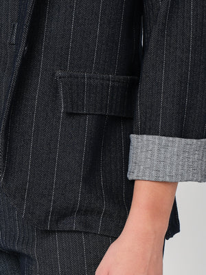 Giacca in chambray a righe