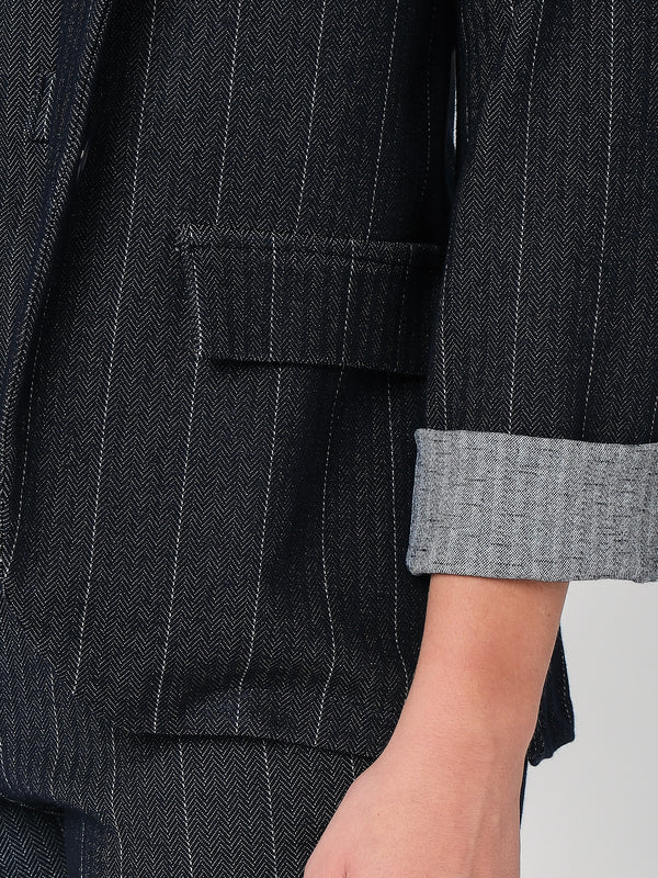 Giacca in chambray a righe