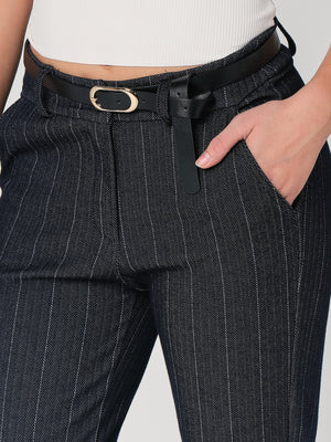 Pantalone in chambray a righe