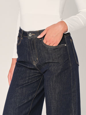 Jeans palazzo con risvolto