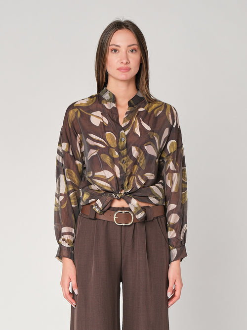 Camicia fantasia collo coreana
