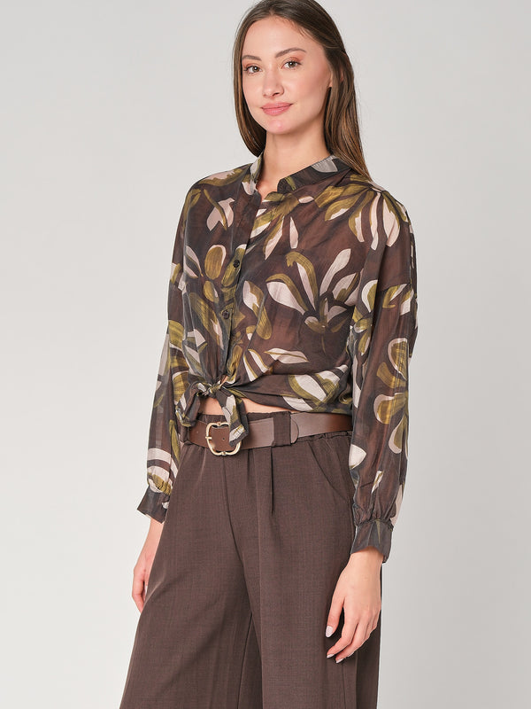 Camicia fantasia collo coreana