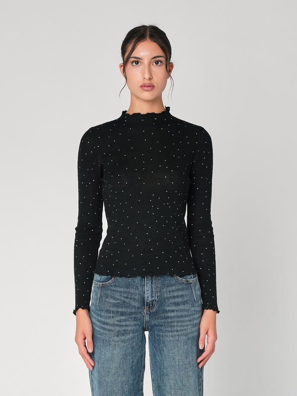 Stehkragen mit Polka-Dots