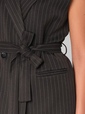 Gilet a righe con cintura