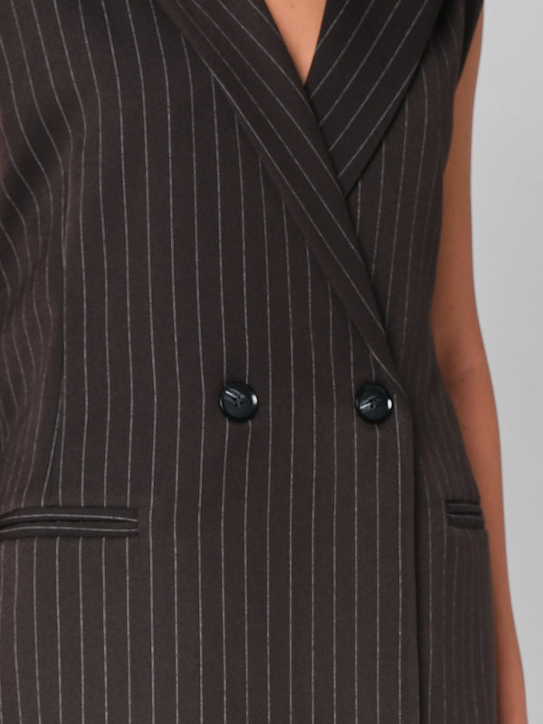 Gilet a righe con cintura