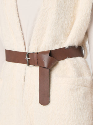 Gilet pelliccia con cintura