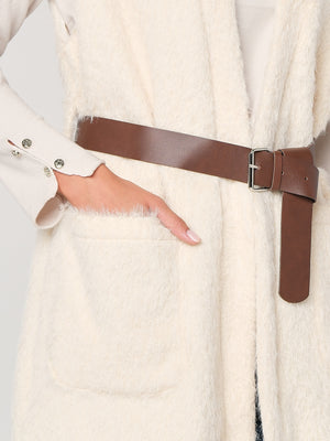 Gilet pelliccia con cintura