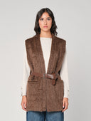 Gilet pelliccia con cintura