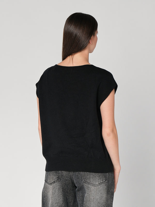 Gilet in maglia collo V