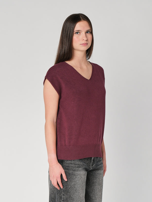 Gilet in maglia collo V