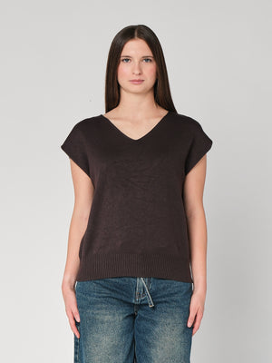 Gilet in maglia collo V